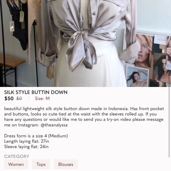 Silky button down - Picture 4 of 7